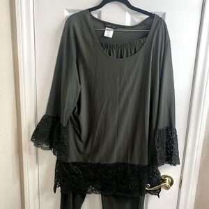 Slinky Brand Two piece set Olive Green size PXL Pantsuit